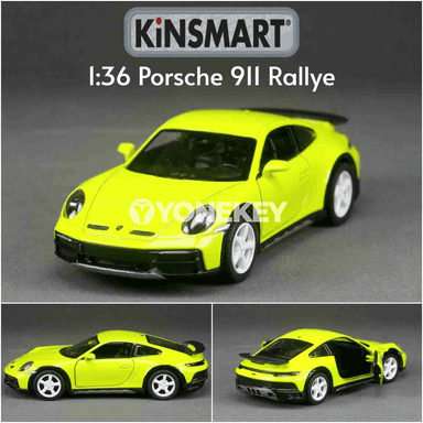 Porsche 911 Rallye 1:36 metal model awtoulagy, kolleksiýa sowgady