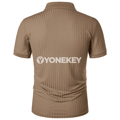Erkekler üçin tomuslaýyn sport POLO köýnegi, ýeňil we elastik örme model