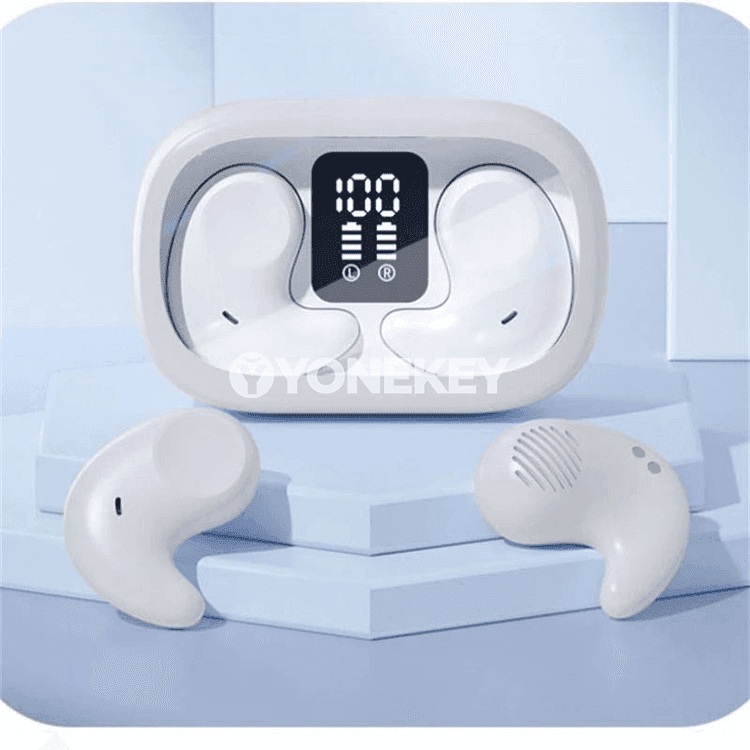Simsiz Bluetooth TWS nauşniklar, mikrofonly we LED displeýli