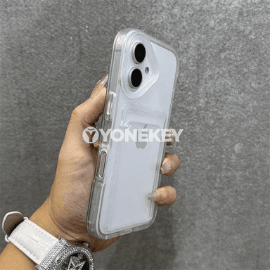 iPhone üçin açyk transparente kard gapagy, ýeňil we berk goragly
