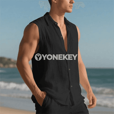 Erkekler üçin ýeňil pagtaly zygyr tank-top, ýaz-tomus üçin