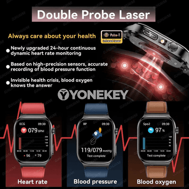 GUHUAVMI TK18 saglyk akylly sagat, ECG+PPG, Bluetooth jaňly