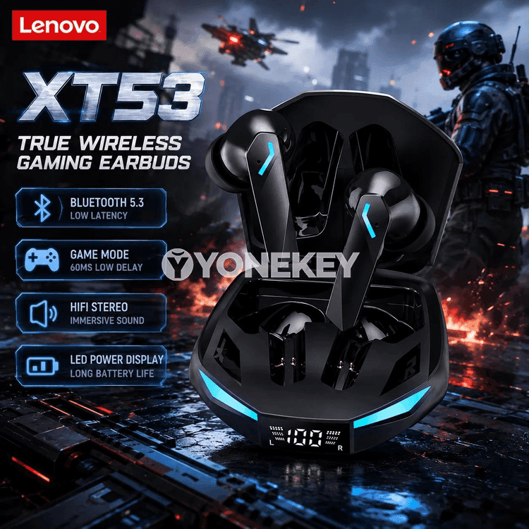 Lenovo XT53 simsiz oýun gulaklygy, Bluetooth 5.3, mikrofonly