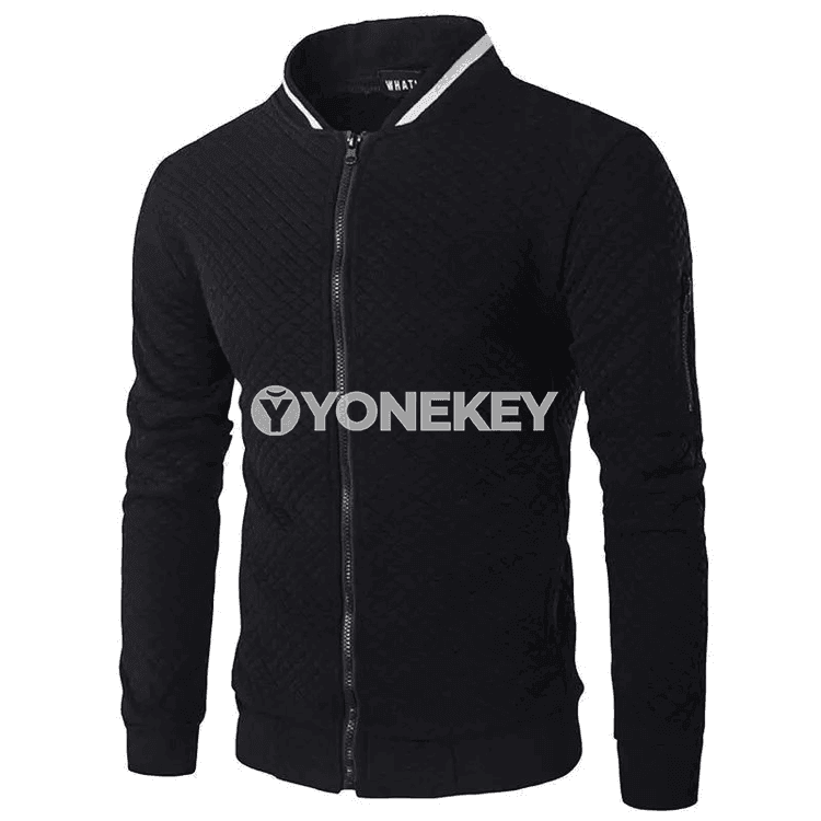 Erkekler üçin kapşonly zipperli ýeňil switer-jaket