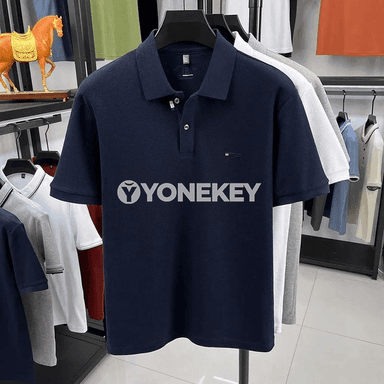 Erkekler üçin ýeňil, gysga ýeňli klassik polo köýnek