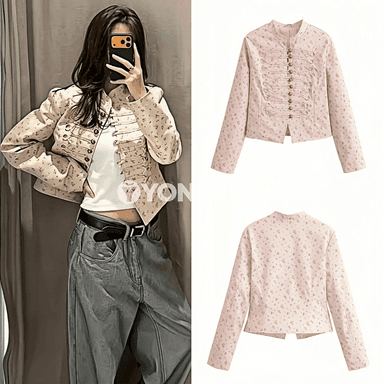 Zenanlar üçin gülgüne çeper ýazky jaket