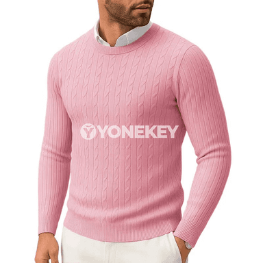 Erkekler üçin ýeňil örülen switer, slim fit, uzyn ýeňli, gyş-güýz üçin