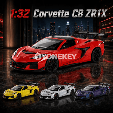Corvette C8 ZR1X metal model awtoulag, 1:32, sesli we yşykly