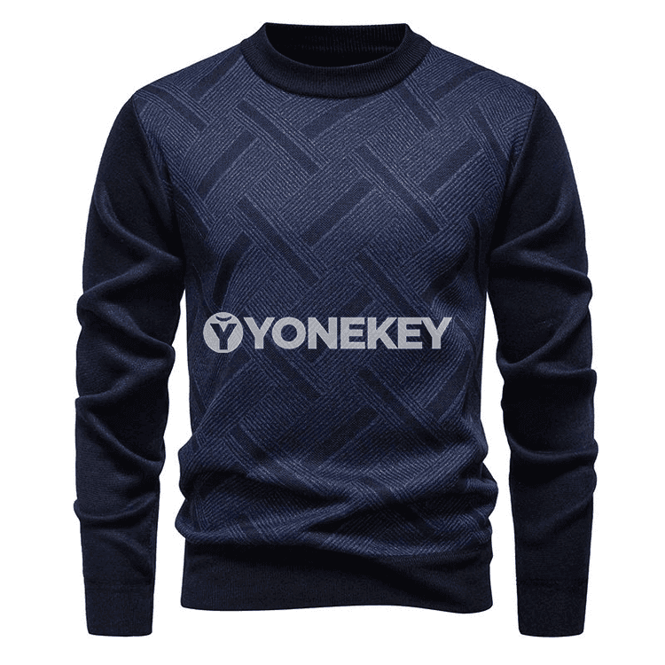 Erkekler üçin ýyly ýokary ýaka trikotaj switer, güýz-gyş üçin