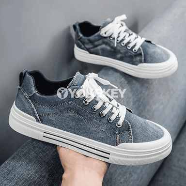 Erkekler üçin denim stilindäki rahat krossowkalar, ýeňil we amatly