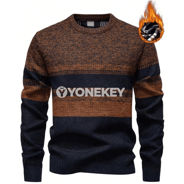Erkekler üçin 1/4 zip ýyly switer, güýz-gyş üçin rahat model
