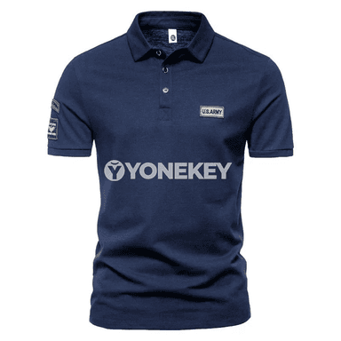 Erkekler üçin ýeňil, dem alýan gysga ýeňli polo futbolka
