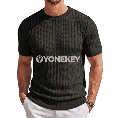 Erkekler üçin ýeňil ýazky gysga ýeňli tricot futbolka