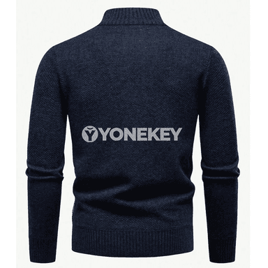 Erkekler üçin 1/4 zipper polo switer, ýeňil güýz-gyş modeli