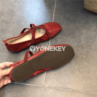 Aýal-gyzlar üçin square toe Mary Jane flats köwüşler, täze moda, rahat