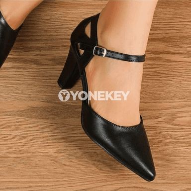 Zenanlar üçin ýokary ökjeli, burny ýiti sandal, anti-slip blok ökjesi bilen