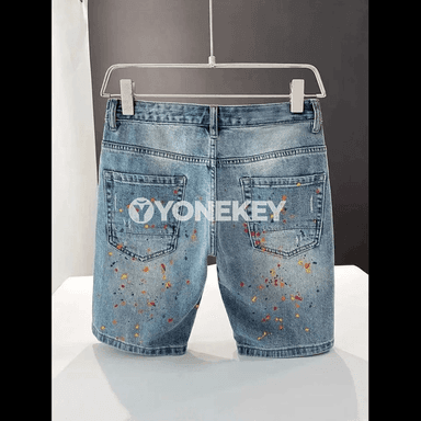 Erkekler üçin ýaz-tomus rahat denim şortik, gysga balak