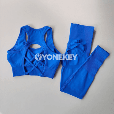 Zenanlar üçin tikişsiz ýokary bel sport komplekti, ýoga we fitnes üçin