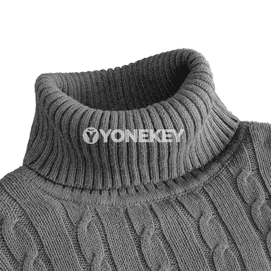Erkekler üçin ýyly boýunly uzyn ýeňli switer, gündelik gyş modeli