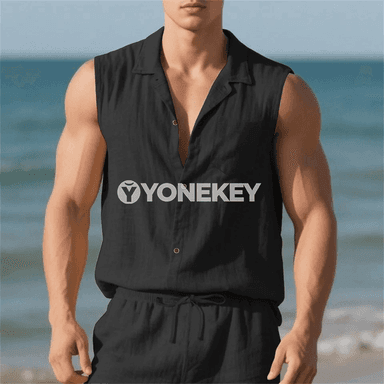 Erkekler üçin ýeňil pagtaly zygyr tank-top, ýaz-tomus üçin