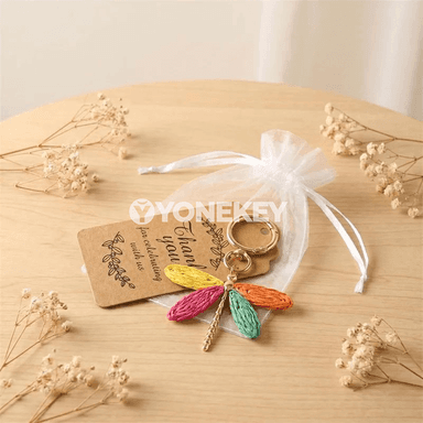 Boho reňkli dokalan dragonfly açarhalka – sumka üçin bezeg