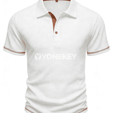 Erkekler üçin gündelik slim fit polo köýnek, bir reňkli