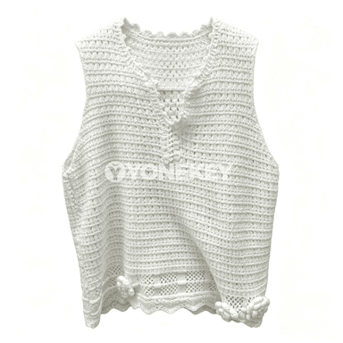 Zenanlar üçin ýeňil örme açyk ýeňsiz vest-kaftan