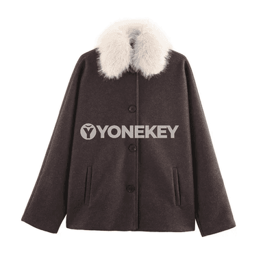 Aýallar üçin güýz-gyş klassik jaket, ýumşak ýaka we jübili