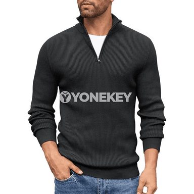Erkekler üçin ýyly zipli turtleneck köýnek, gyş üçin ýeňil jumper
