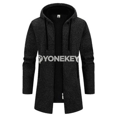 Erkekler üçin ýyly kapýuşonly hudi, güýz-gyz üçin uzyn ýeňli jaket