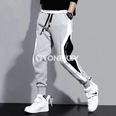 Erkekler üçin ýeňil sport balaklary, patchwork görnüşli gündelik model
