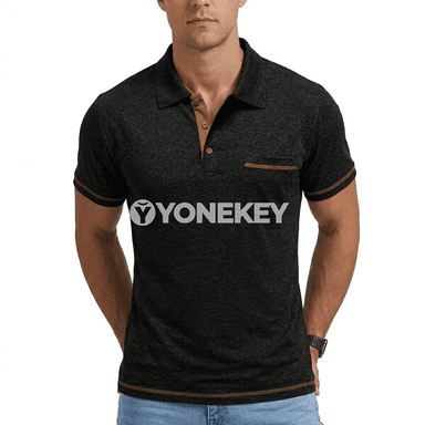 Erkekler üçin ýeňil sport polo futbolkasy, gysga ýeňli