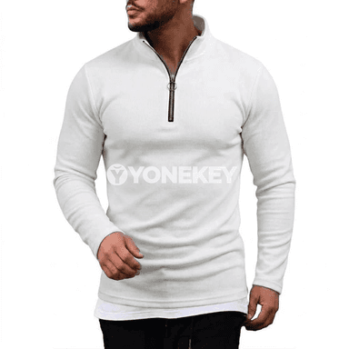 Erkekler üçin ýyly stend-gullukly zipli swetşot jaket