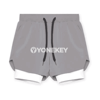 Erkekler üçin sport şortik, 2-in-1, jübüli ýeňil model