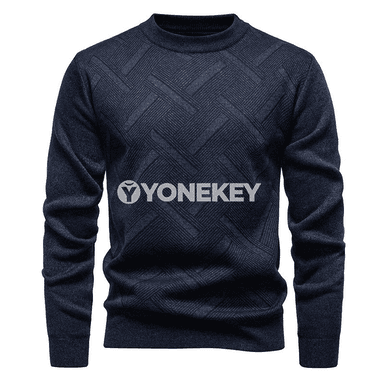 Erkekler üçin ýyly trikotaž switer, boş kesim, ýokary ýaka
