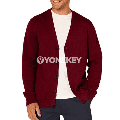 Erkekler üçin ýeňil örme kardigan switer, V-boýunly