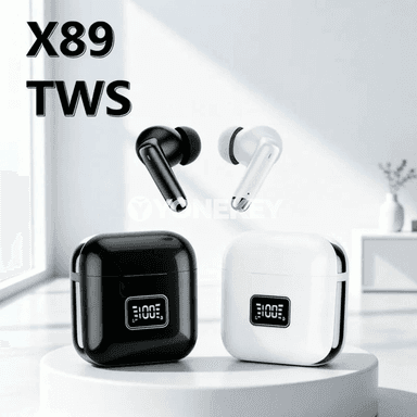 Bluetooth TWS simsiz nauşnikler, sport üçin, suw geçirmeýän, mikrofonly