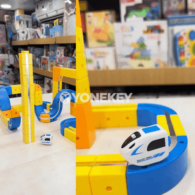 Çagalar üçin magnitli relsli otly oýunjak, akylly plastmassa ýol toplumy