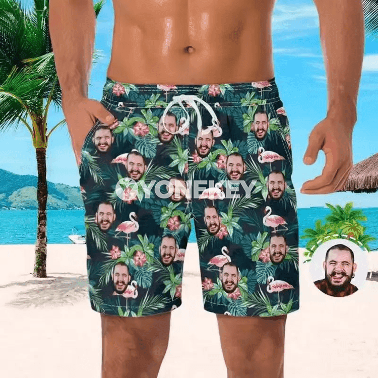 Hawaý görnüşli çaply erkekleriň ýüzmek şortikleri