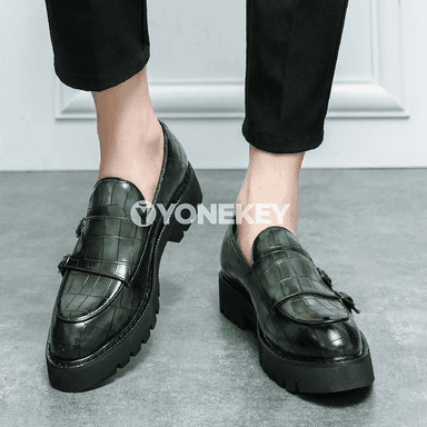 Erkekler üçin platforma loafers köwüşler, ofis we gündelik üçin klassiki stil