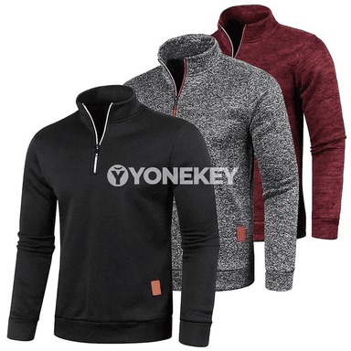 Erkekler üçin ýeňil half zipper switer, güýzki gündelik