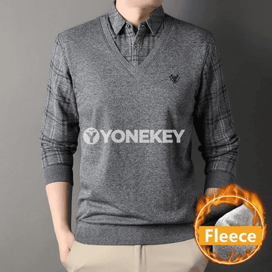 Erkekler üçin ýyly ýokary boýunlı trikotaž switer, gündelik stil