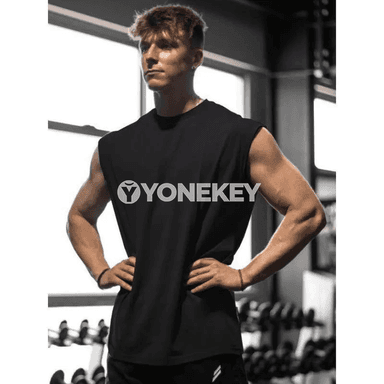 Erkekler üçin sport ýeňsiz futbolka, çalt guradýan we dem alýan model