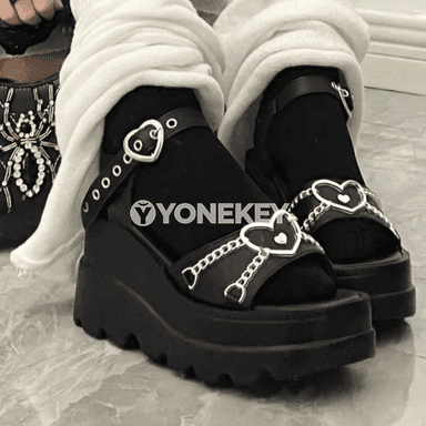 Aýal-gyzlar üçin moda açyk sandal, platformaly, ýokary ökçeli