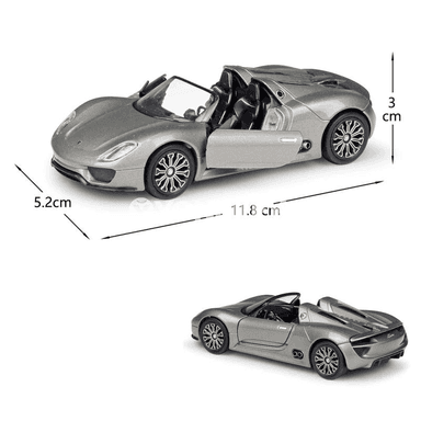 Porsche 918 Spyder 1:36 metal model awtoulag oyunjak, ýygnalýan