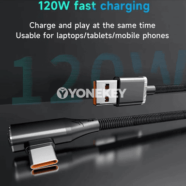 NNBILI 120W Type-C USB kabel, çalt zarýad, 90° egrilik