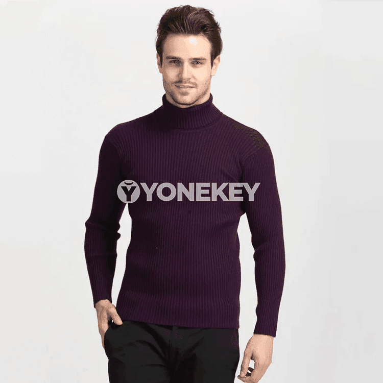 Erkekler üçin ýyly turtleneck switer, güýz-gyş üçin