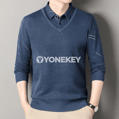 Erkekler üçin ýyly fleece polo görnüşli triko bluzka