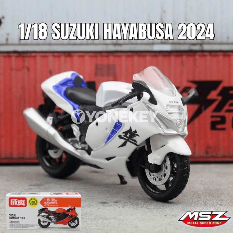 Suzuki Hayabusa 1:18 metal model motosikl 2024 kolleksiýa sowgady