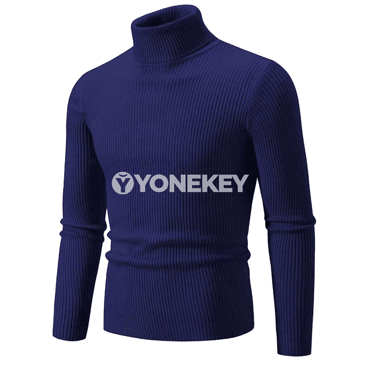 Erkekler üçin güýzki ýokary boýunly ýyly örülen switer